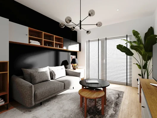 Nowoczesny salon z mocnym charakterem